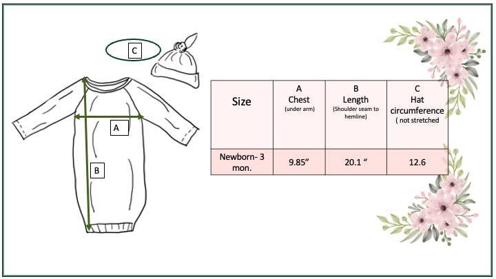 Infant Boys Truck Baby Gown and Hat Set