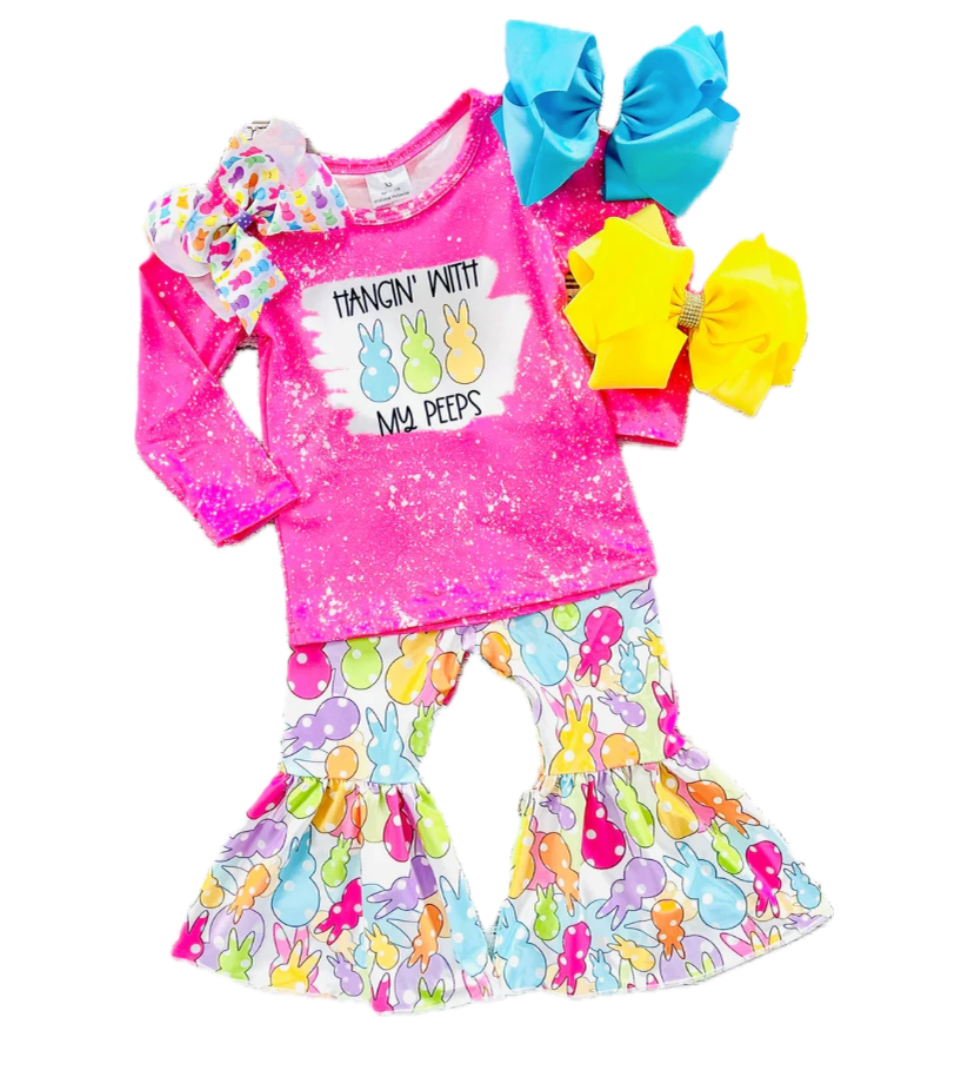 Girl Hangin' With My Peeps Bell Bottoms