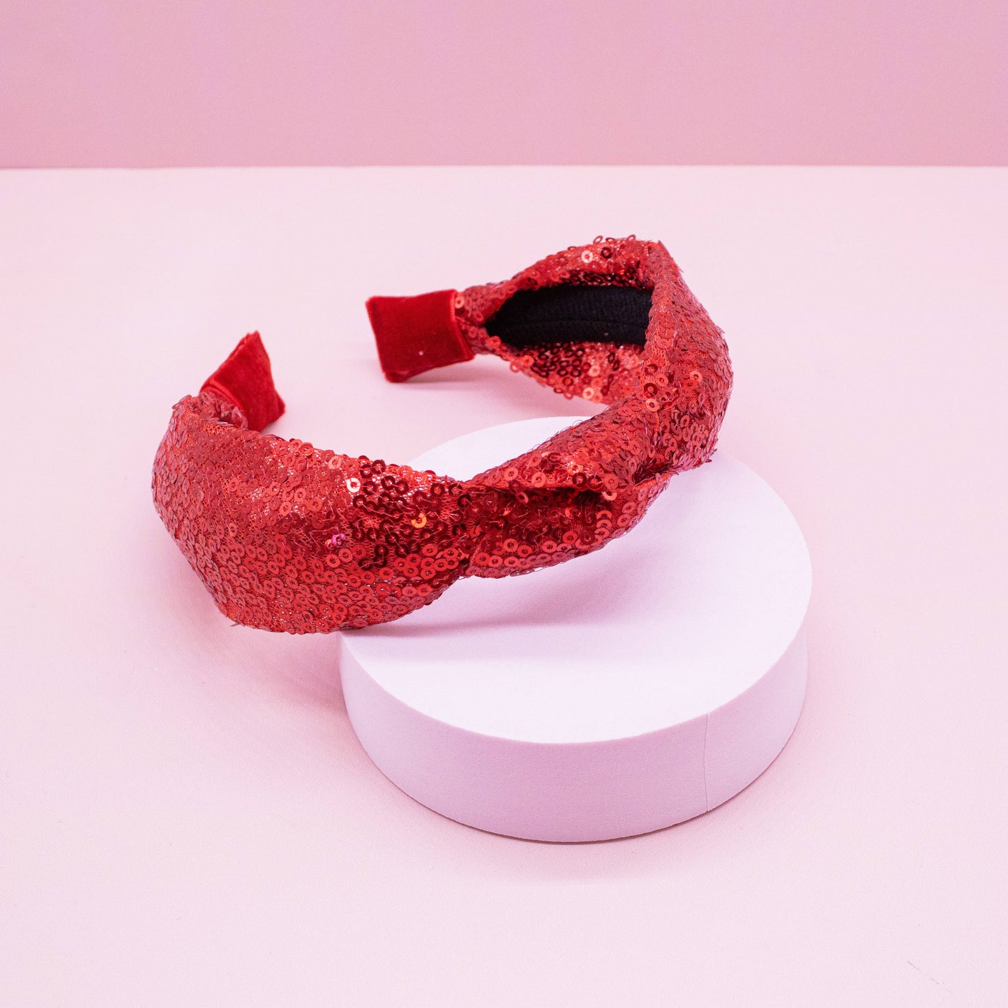 Sequin Knot Headband - Valentine's, Christmas, St. Patrick's: Red