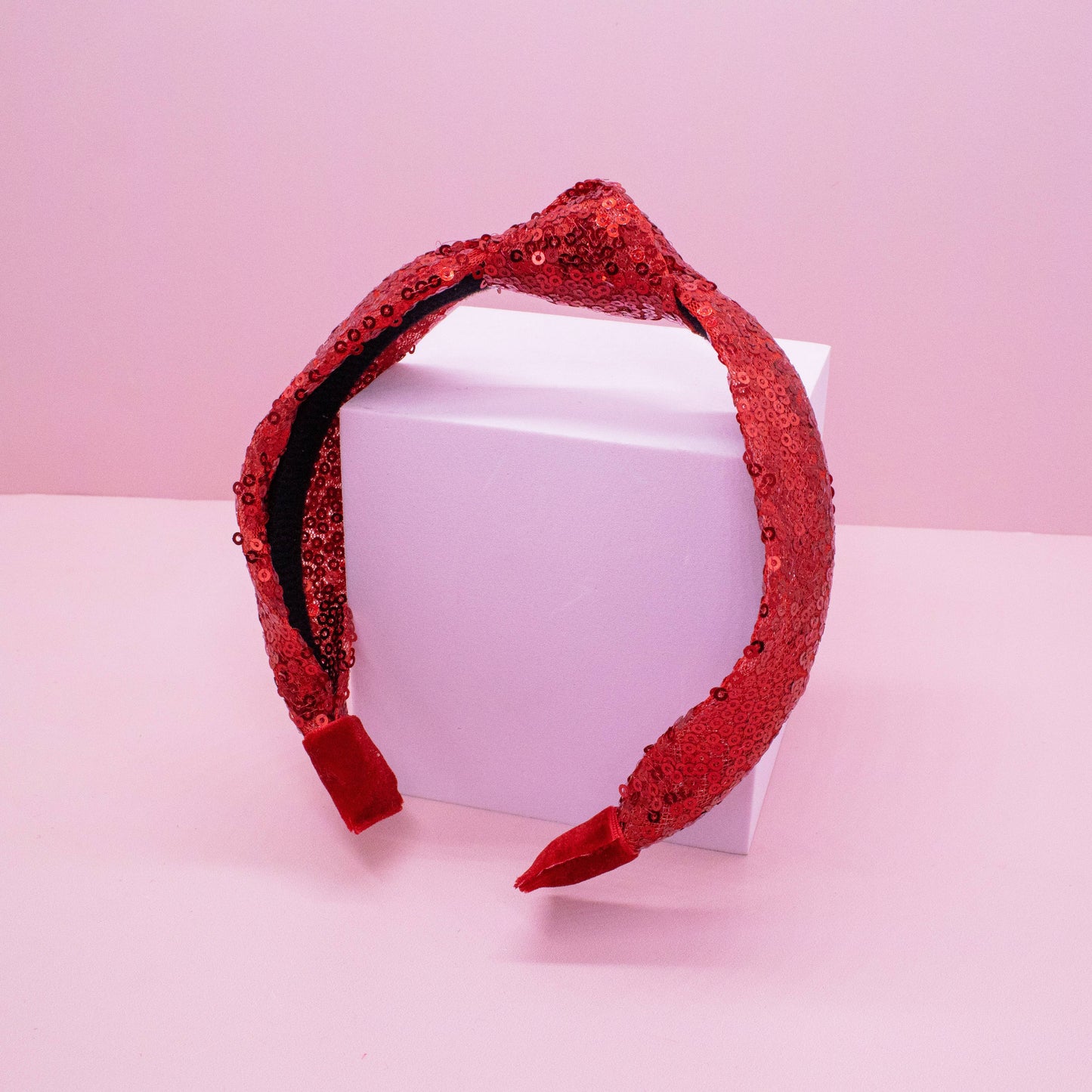 Sequin Knot Headband - Valentine's, Christmas, St. Patrick's: Red