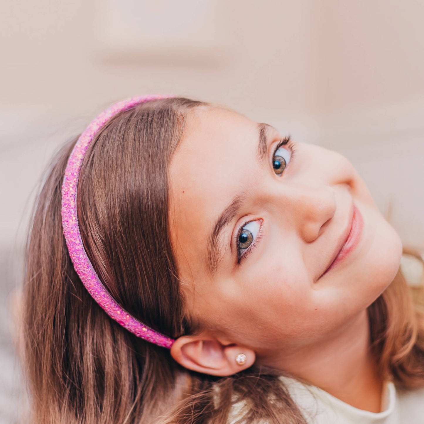 Glitter Headband - Thin Hairbands for Kids: Purple