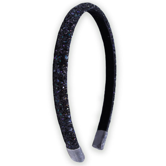 Glitter Headband - Thin Hairbands for Kids: Black