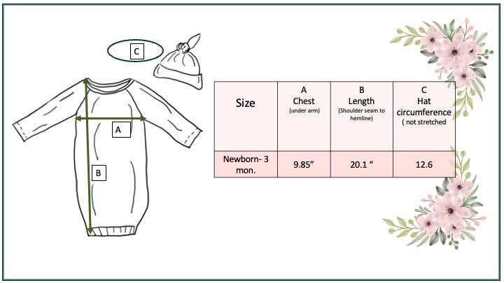 Soccer Baby Gown and Hat Set: 0-3 Months