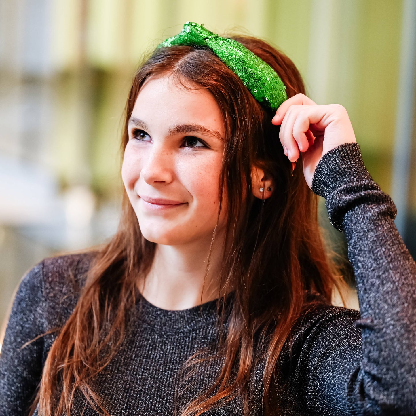 Sequin Knot Headband - Valentine's, Christmas, St. Patrick's: Red