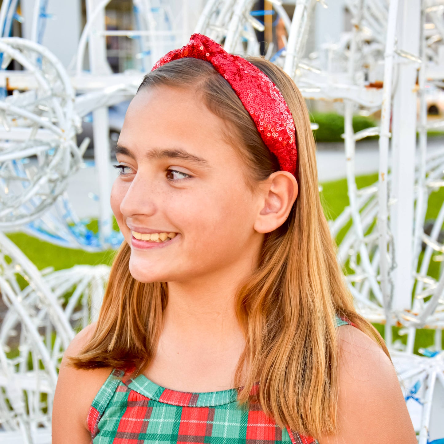 Sequin Knot Headband - Valentine's, Christmas, St. Patrick's: Red