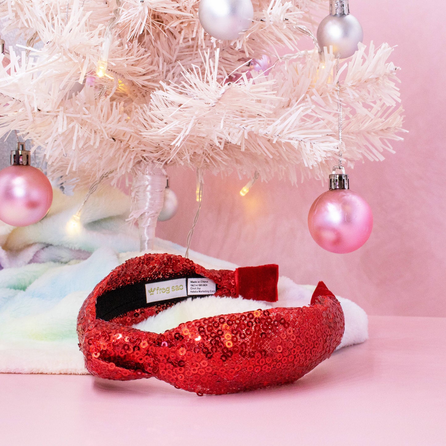 Sequin Knot Headband - Valentine's, Christmas, St. Patrick's: Red