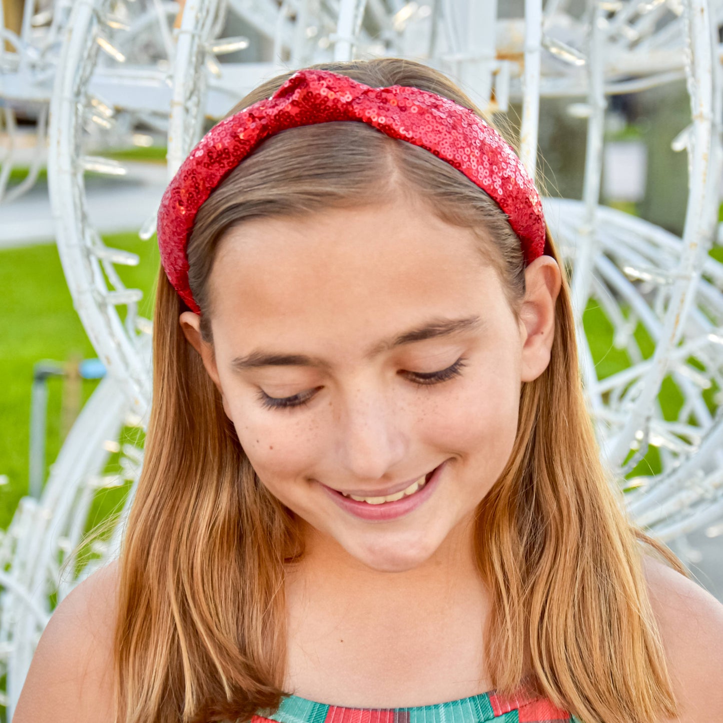 Sequin Knot Headband - Valentine's, Christmas, St. Patrick's: Red