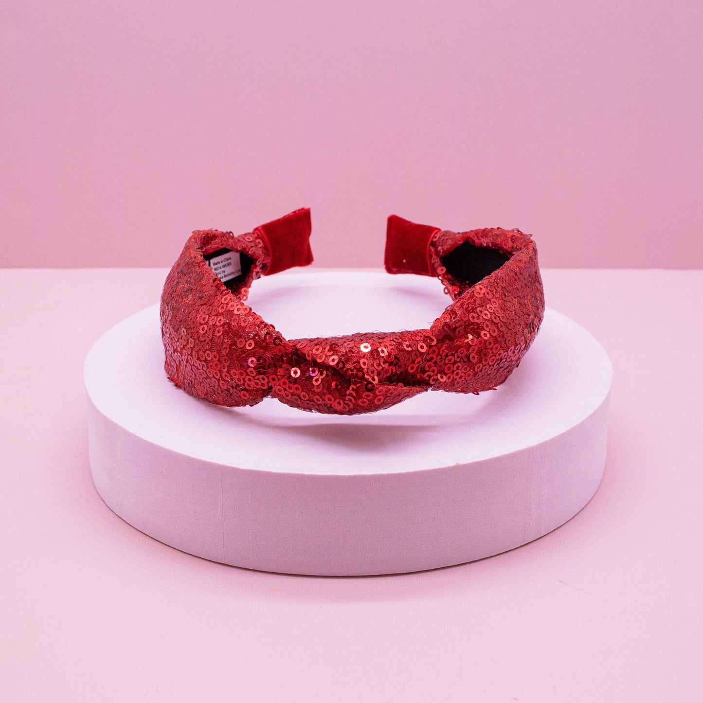 Sequin Knot Headband - Valentine's, Christmas, St. Patrick's: Red