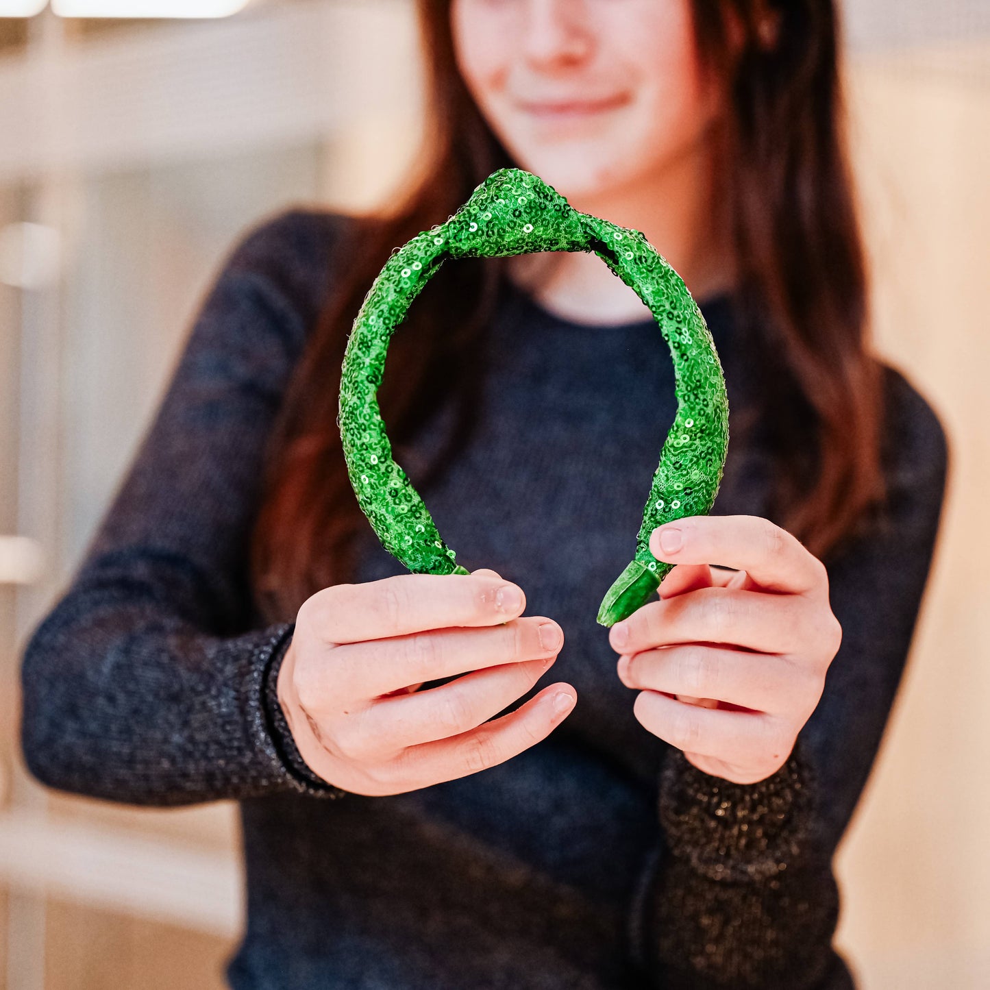 Sequin Knot Headband - Valentine's, Christmas, St. Patrick's: Red