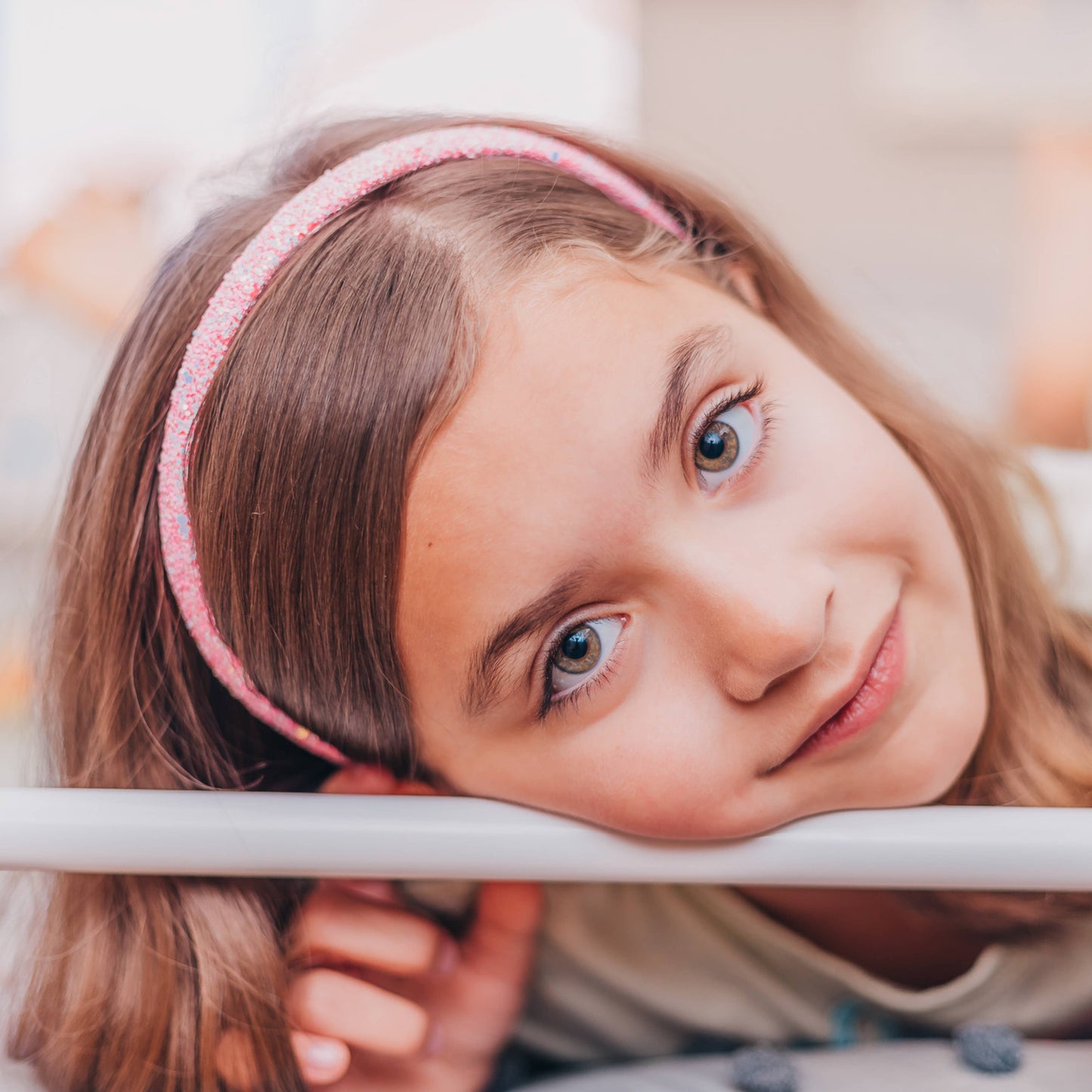 Glitter Headband - Thin Hairbands for Kids: Gold