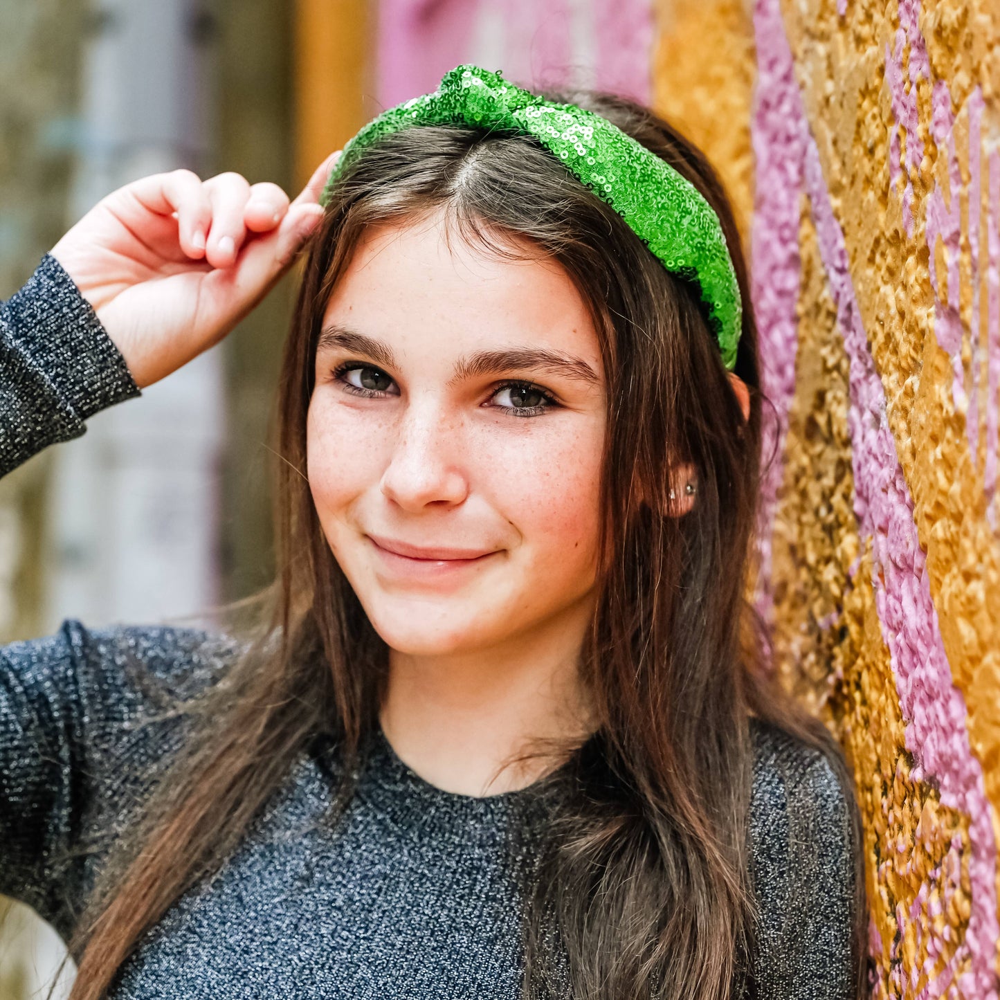 Sequin Knot Headband - Valentine's, Christmas, St. Patrick's: Red